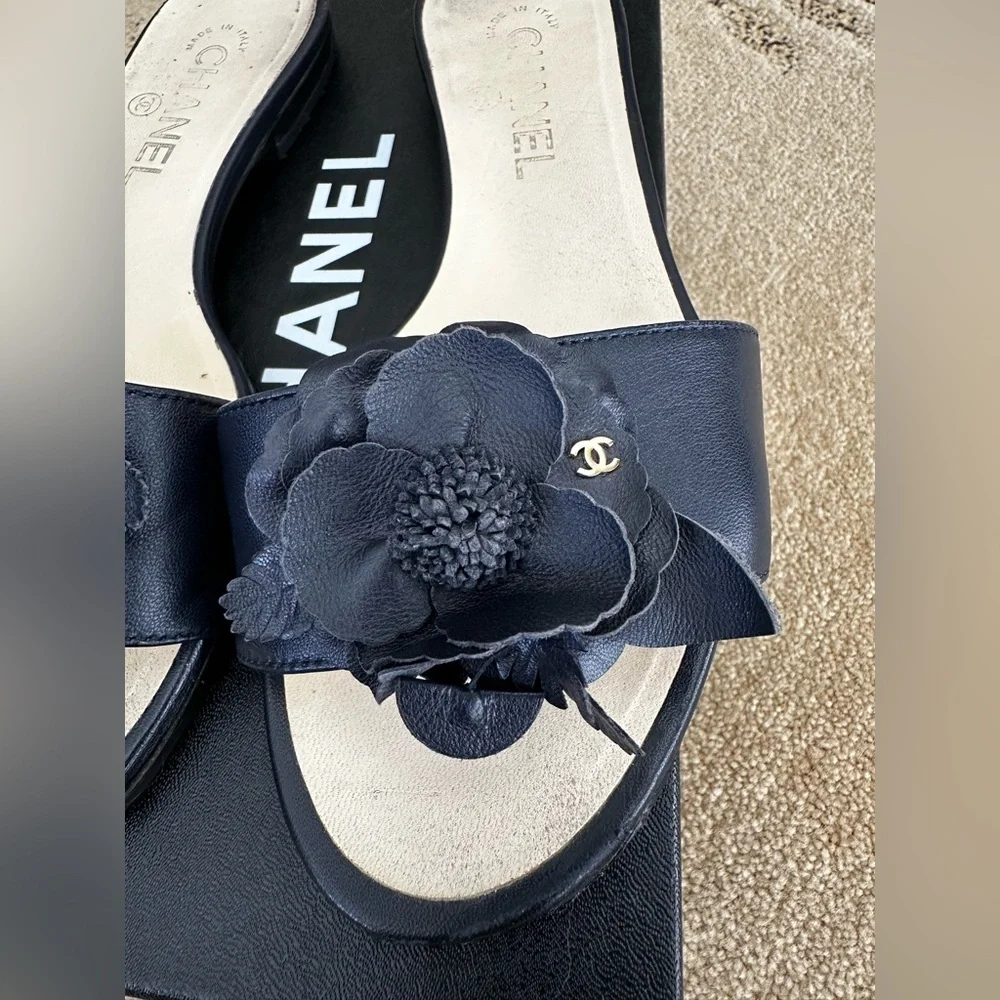 Chanel Flower Sandals (Blue)